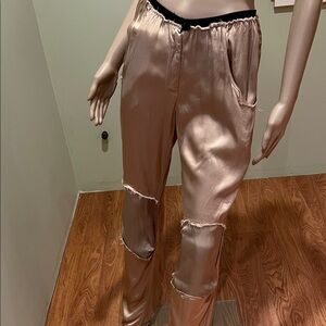Jaga Elegant Gold Women's Satin Pants & Blazer Size L